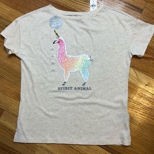 Gap Sequin Lama Short Sleeve Top